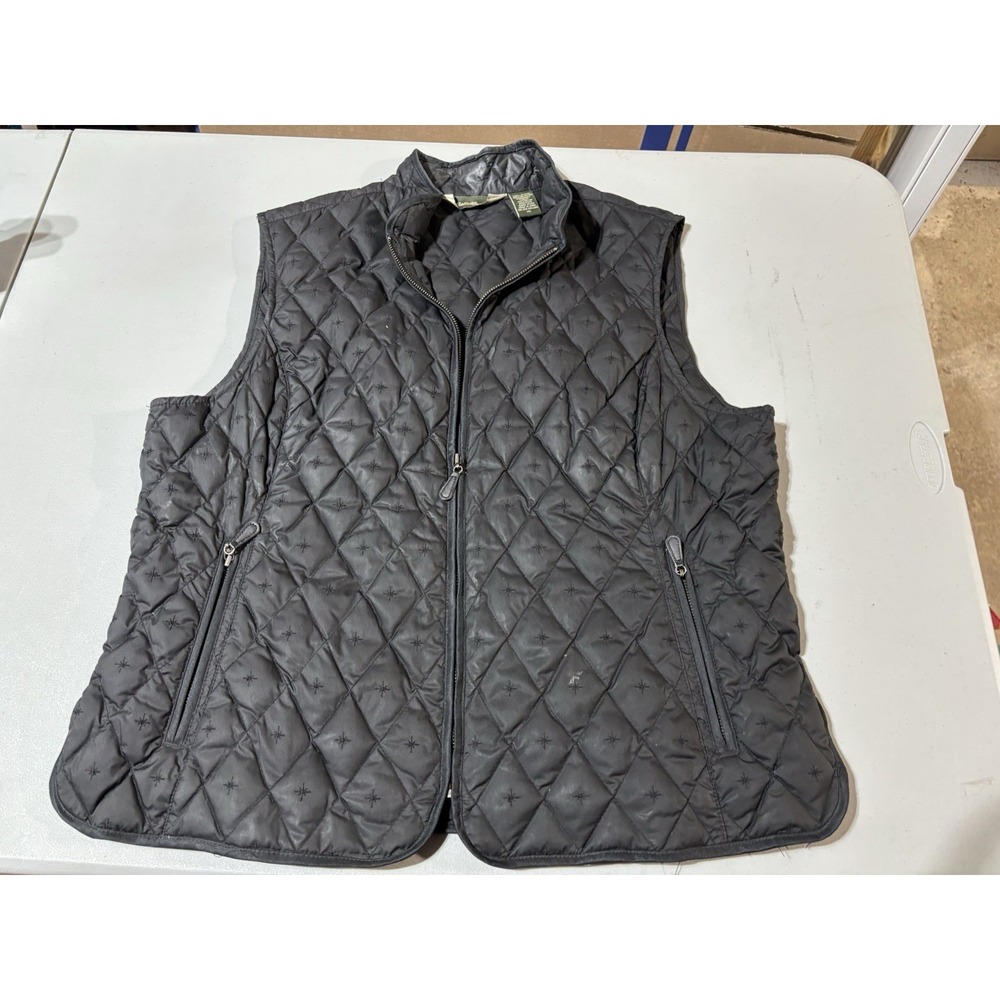 Eddie Bauer Premium Goose Down Puffy Quilted Vest Women's Size XL‎ Black